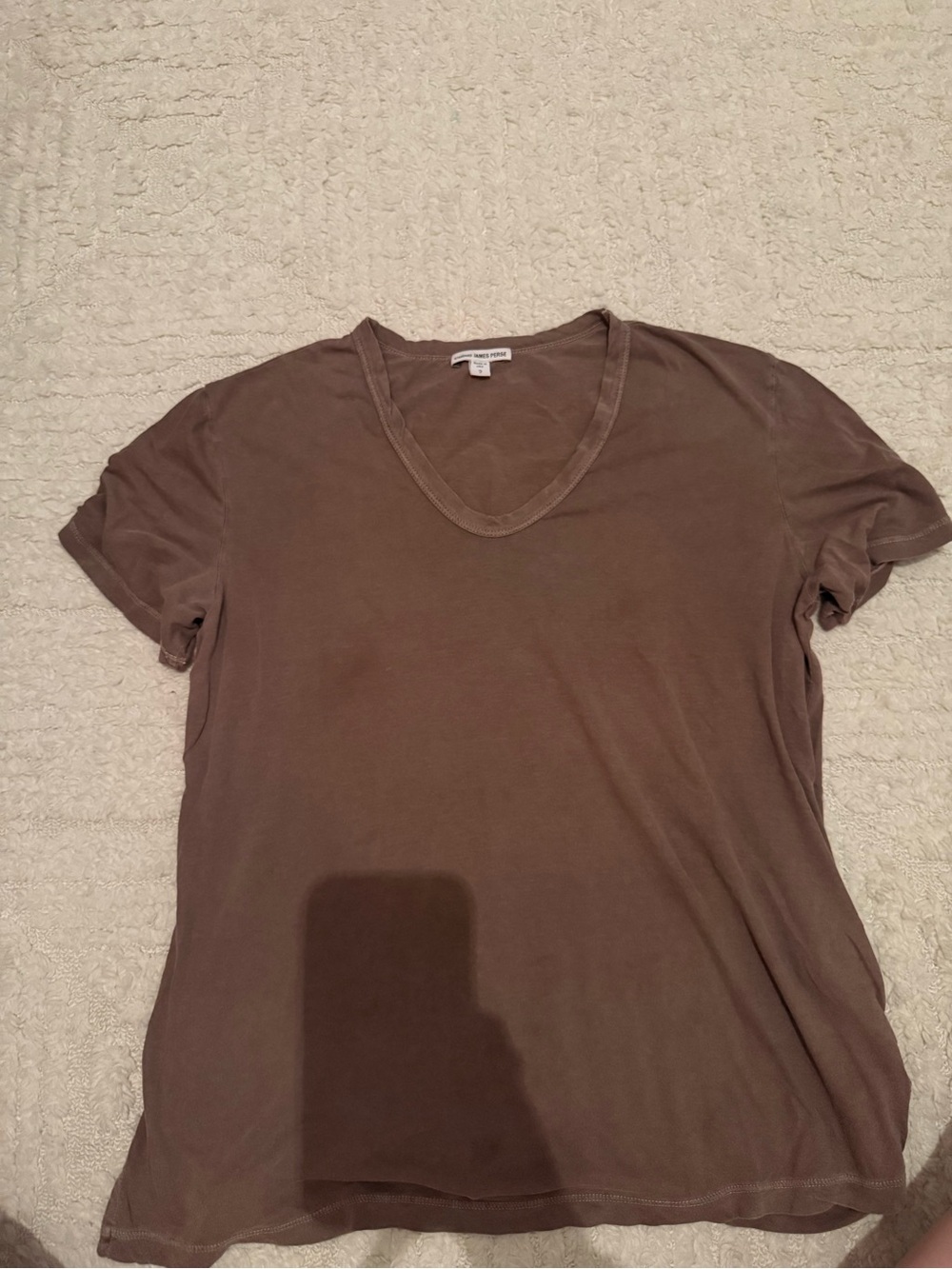 Women’s James Perse brown vneck jersey tshirt size 2